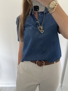 Zara denim Damska Bluzka top koszula piękna kobieca klasyczna 