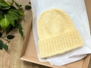 Czapka robiona na drutach handmade wełniana