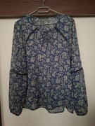 Bluzka, żorżeta, granatowa, kwiaty, C&A, wesele, kobieca.