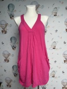 Tunika ciążowa różowa fuksjowa sukienka przed kolano z kieszeniami