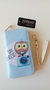 Nowy! Cudny niebieski portfel z sówką "Say Chees"