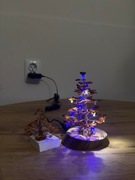 Drzewko bursztynowe podświetlane 15cm plus małe drzewko bursztynowe 8cm