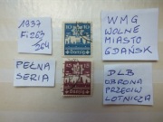 2szt. znaczki seria Fi 263 WMG 1937r. DANZIG Niemcy Rzesza PMW Wolne Miasto