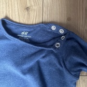 Granatowe body z długim rękawem, H&M, r. 80 (9-12 m- czy)
