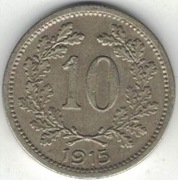 Austria 10 heller 1915 - 19 mm - nr 2