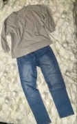 48/20 4XL szara bluza Simply Be o luźnym kroju z okrągłym dekoltem bawełna