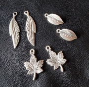 Przywieszki liść liście decoupage wisiorki charmsy