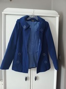 wełniany niebieski chabrowy kobaltowy zimowy płaszcz damski z wełny 40