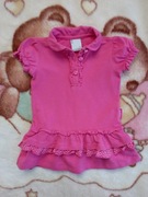 Elegancka różowa bawełniana sukienka z falbankami Coccodrillo 74