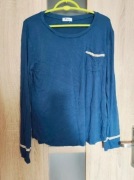 Ciemnoniebieska bluzka od piżamy długi rękaw rozmiar M