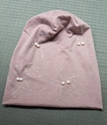 Czapeczka smerfetka z dżetami i perełkami