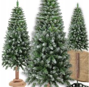 CHOINKA SZTUCZNA NA PNIU PIĘKNA SOSNA DIAMENTOWA GĘSTA OŚNIEŻONA 180 CM