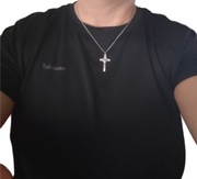 Naszyjnik pancerka 55 cm / 2 mm z krzyżykiem – stal szlachetna