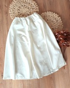 biała kremowa écru midi długa spódnica spódniczka 34XS 36S old money