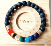 BRANSOLETKA 7 CZAKR KAMIEŃ CYTRYN LAPIS LAWA AGAT STAL 316L UNIKAT  