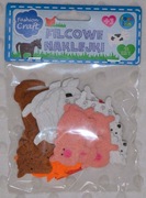 NAKLEJKI 3D Z FILCU ZWIERZĄTKA 18 SZT