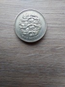 Wielka Brytania one pound 1997 st -II Elżbieta II - 3 portret; lwy angiel