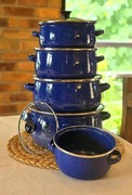 Garnki niebieskie emaliowane 