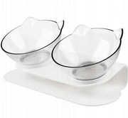 Dwie miski na stojaku dla kota