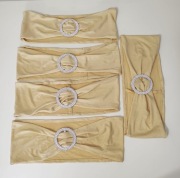 Szarfy na krzesło ozdobne pastelowe żółte 5 sztuk