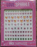 Zestaw samoprzylepnych kryształków do twarzy "Love Sparkle" 