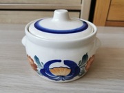 Ceramiczna fajansowa maselnica pojemnik Włocławek ręcznie malowana 