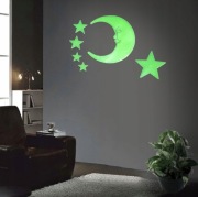 KSIĘŻYC I 5 GWIAZDEK ŚWIECĄCE FLUORESCENCYJNE