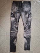 Spodnie leginsy szare sport 152 dziewczynka oczy Reserved 