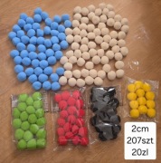 Pompony dekoracyjne 2 cm zestaw 207 sztuk mix kolorów do rękodzieła DIY 