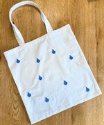  Handmade Torba Tote Bag Z Haftem Krople Deszczu