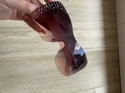 Okulary przeciwsłoneczne różowe cyrkonie diamenciki Aldo motyl