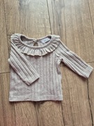 Primark sweterek beżowy kołnierzyk bluzeczka prążek 62