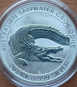 Australijski Krokodyl 1 uncja srebra 2014