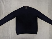 Granatowy elegancki wełniany sweter The Collection Dobenhams XL wełna owcza