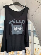 Asymetryczna koszulka z kotem r.36