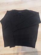 Elegancki czarny sweter MOHITO z koronką | Rozmiar L | Dekolt V