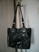 WŁOSKA DUŻA CZARNA TORBA SKÓRZANA GENUINE LEATHER SHOPPERBAG FOSSIL FS