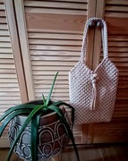 Eco torebka  damska że sznurka pleciona rekoma 