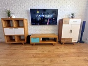 Meble drewniane kolonialne komoda i RTV z mango