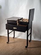 Niciak szafka na kółkach stół drewno art deco design vintage antyk