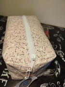 Kosmetyczka materiałowa ręcznie szyta duża różowa dmuchawce 