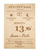 Ślubna kartka z kalendarza do ramki GRAWER ślub