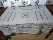 Lniany obrus ręcznie robiony 120x120