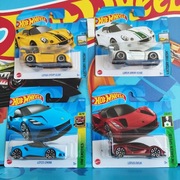 Zestaw 4x Hot Wheels Lotus sport Elise Emira Evija Mattel HCT00 HKH56 HCX44