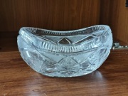 Kryształowa łódka żardiniera bomboniera vintage retro PRL