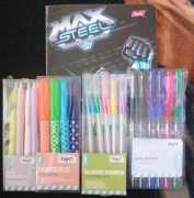 Zestaw ołówki, długopisy, mazaki, zeszyt