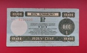 BON TOWAROWY  1979 rok 1 cent HL