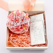 Srebrny napis - topper piker na tort urodzinowy 