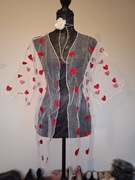 NOWA narzutka / kimono haftowane serduszka XXL / 44 oversize / uniwersalny