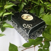 Pudełko szkatułka 18x13x10 decupage retro vintage